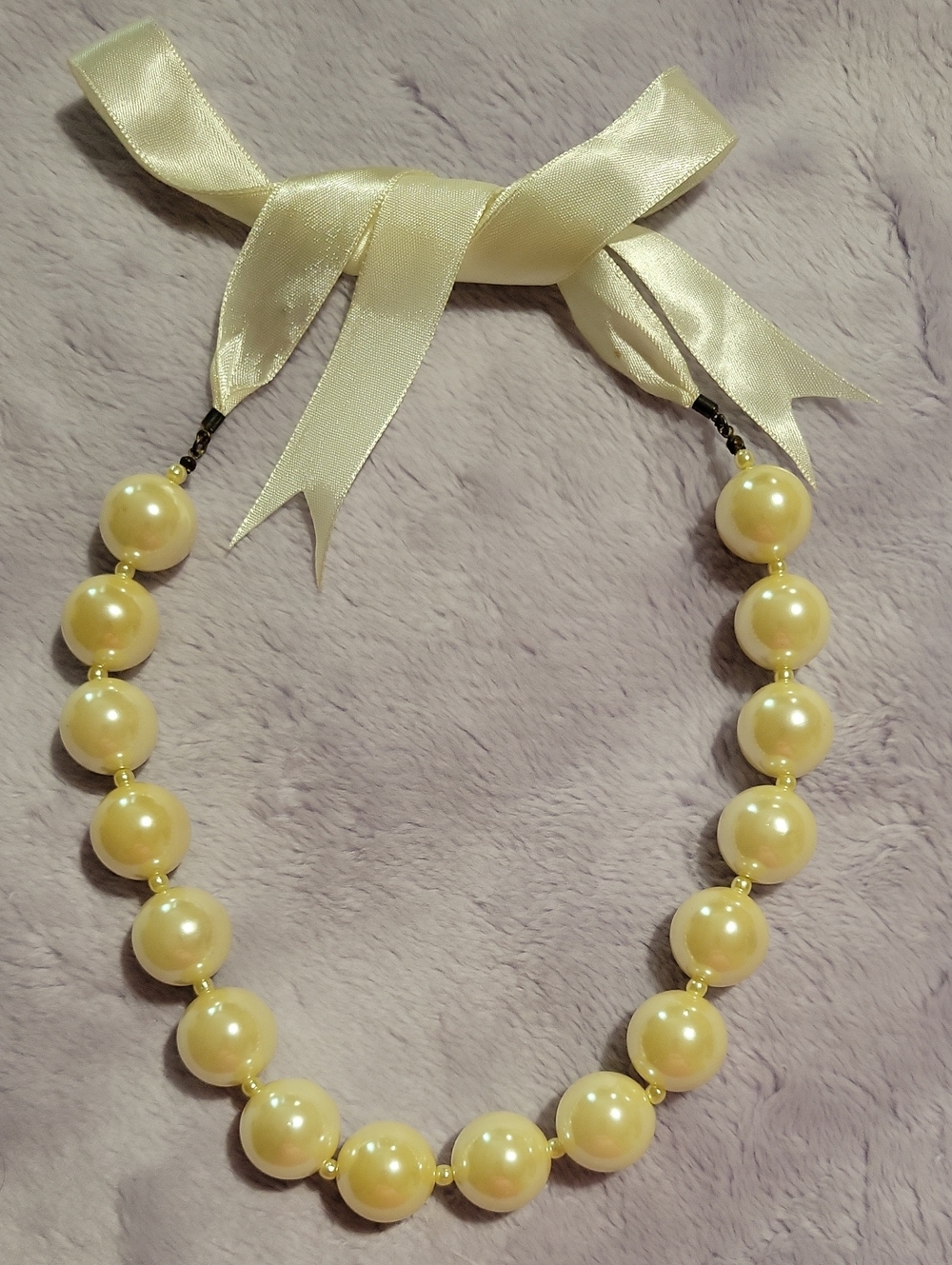 Source Unknown Cream Pearl Ribbon-Tie Necklace - Women Jewelry